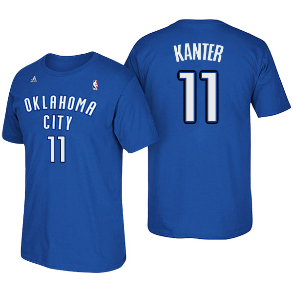 Men's  Enes Kanter Oklahoma City Thunder Adidas Net Number Royal Blue T-shirt