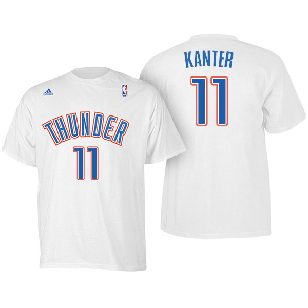 Men's  Enes Kanter Oklahoma City Thunder Adidas Net Number White T-shirt