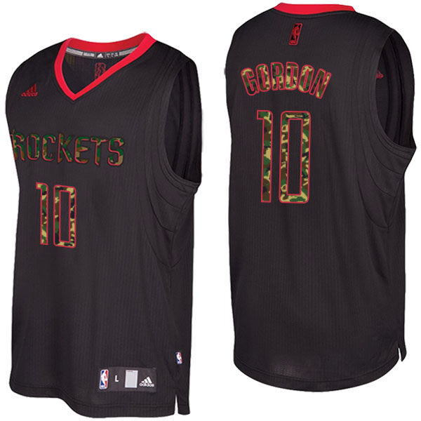 Men's  Eric Gordon Houston Rockets Camo Fashion Swingman Black Jersey