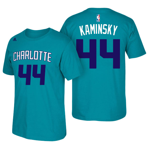 Men's  Frank Kaminsky Charlotte Hornets Adidas Net Number Teal T-shirt