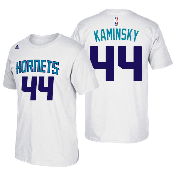 Men's  Frank Kaminsky Charlotte Hornets Adidas Net Number White T-shirt