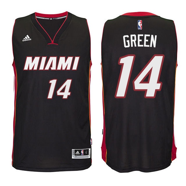 Men's  Gerald Green Heat #14 New Black Swingman Jersey