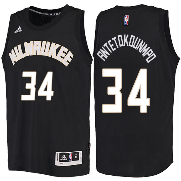 Men's  Giannis Antetokounmpo Milwaukee Bucks Adidas Fashion Swingman Black Jersey