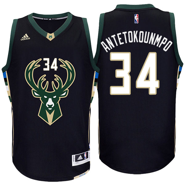 Men's  Giannis Antetokounmpo Milwaukee Bucks Adidas Swingman Climacool Black Jersey