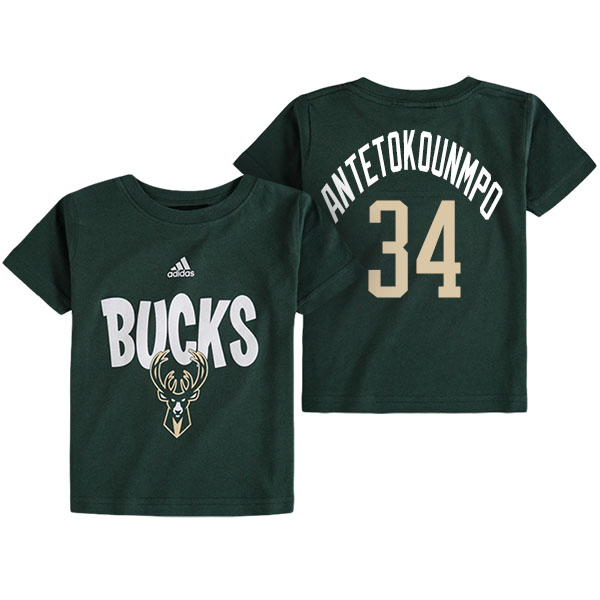 Men's  Giannis Antetokounmpo Milwaukee Bucks Infant Adidas Name Number Green T-shirt