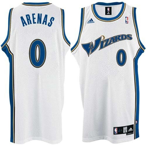 Men's  Washington Wizards #0 Gilbert Arenas Swingman Home White Jersey