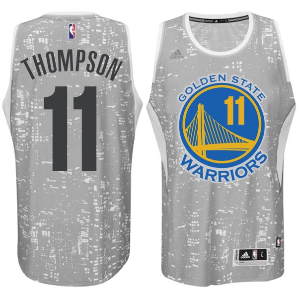 Men's  Golden State Warriors #11 Klay Thompson City Jersey Light Grey