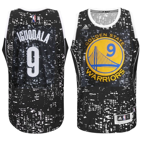 Men's  Golden State Warriors #9 Andre Iguodala City Lights Jersey Black