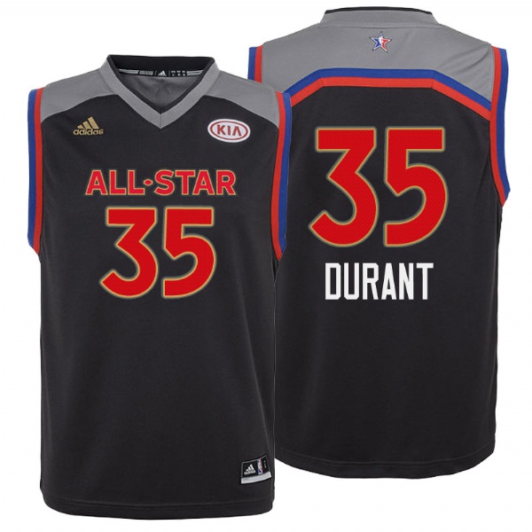  Youth Golden State Warriors Kevin Durant 2017 All Star Charcoal Jersey