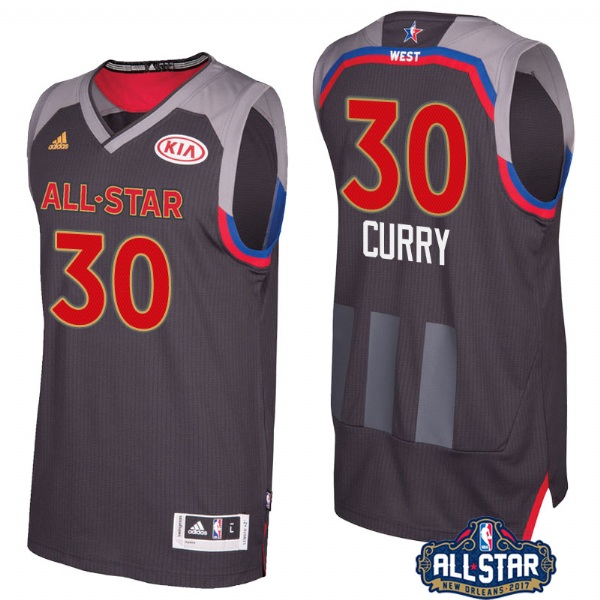 Men's  Golden State Warriors Stephen Curry 2017 All Star Charcoal Jersey