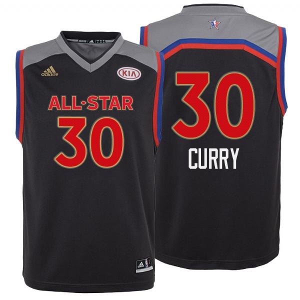  Youth Golden State Warriors Stephen Curry 2017 All Star Charcoal Jersey