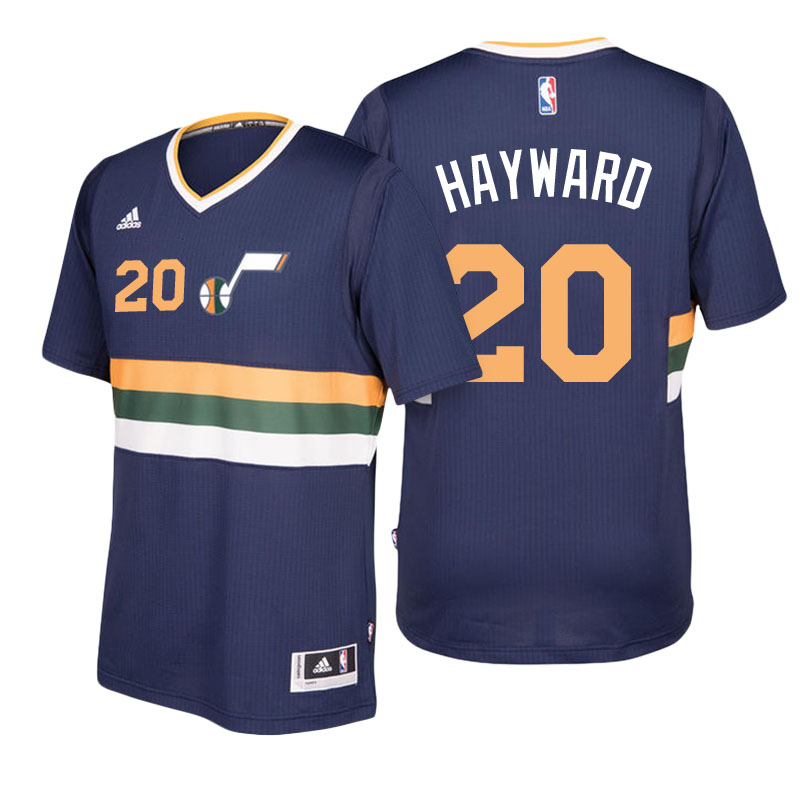 Men's  Gordon Hayward Utah Jazz Shorted Sleeved Navy Jersey