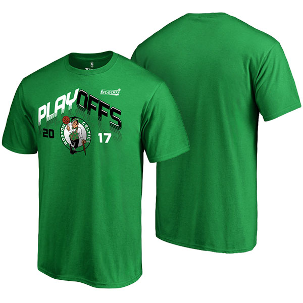 Men's  Boston Celtics Fanatics Branded 2017 NBA Playoffs Participant Triangle Green T-shirt