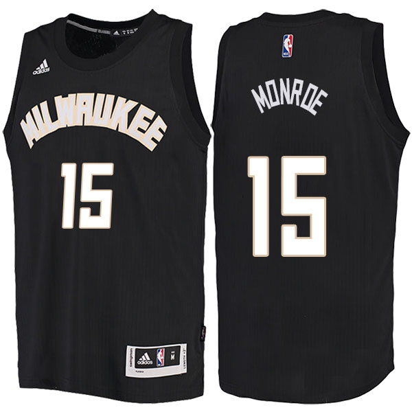 Men's  Greg Monroe Milwaukee Bucks Adidas Fashion Swingman Black Jersey