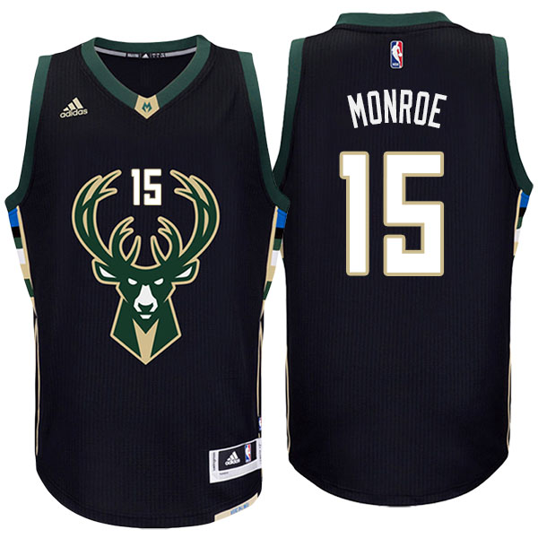 Men's  Greg Monroe Milwaukee Bucks Adidas Swingman Climacool Black Jersey