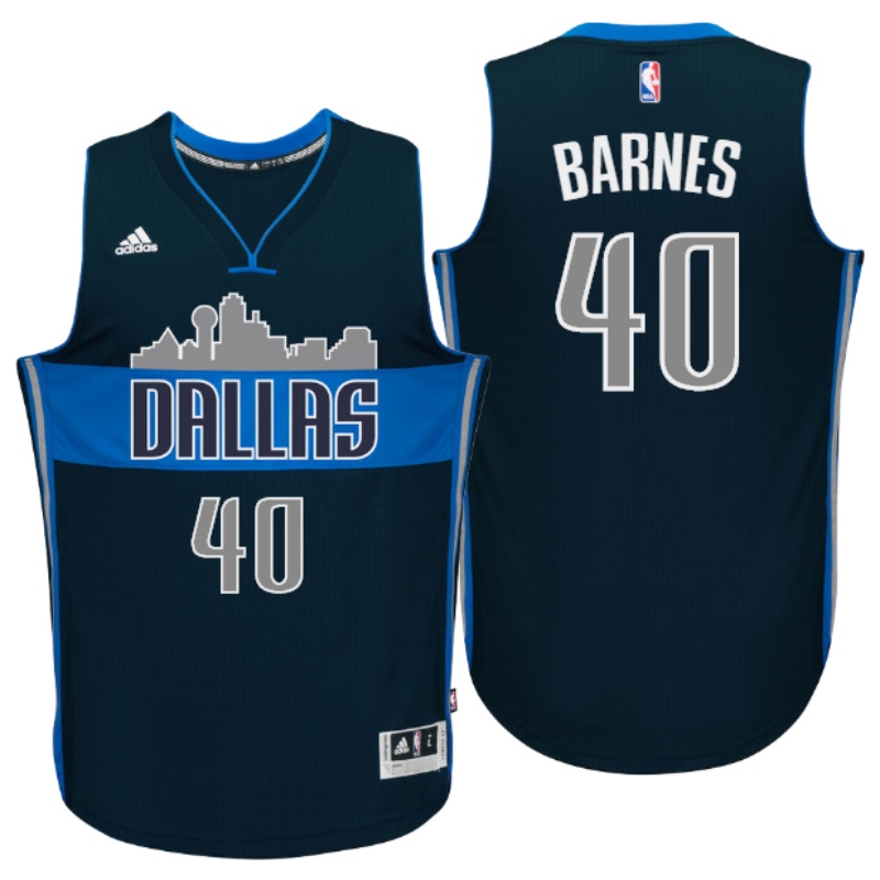 Men's  Dallas Mavericks# 40 Harrison Barnes Cityscape Navy Jersey