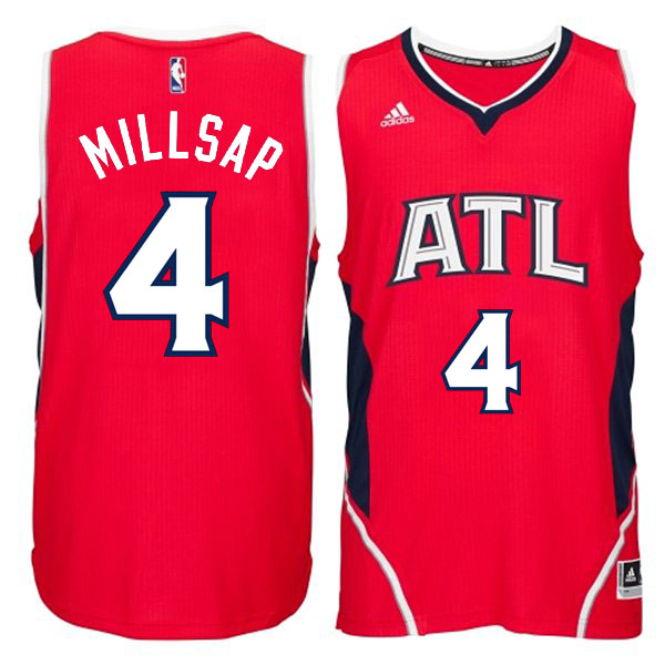 Men's  ALT Hawks #4 Paul Millsap 2014-15 New Swingman Red Jersey