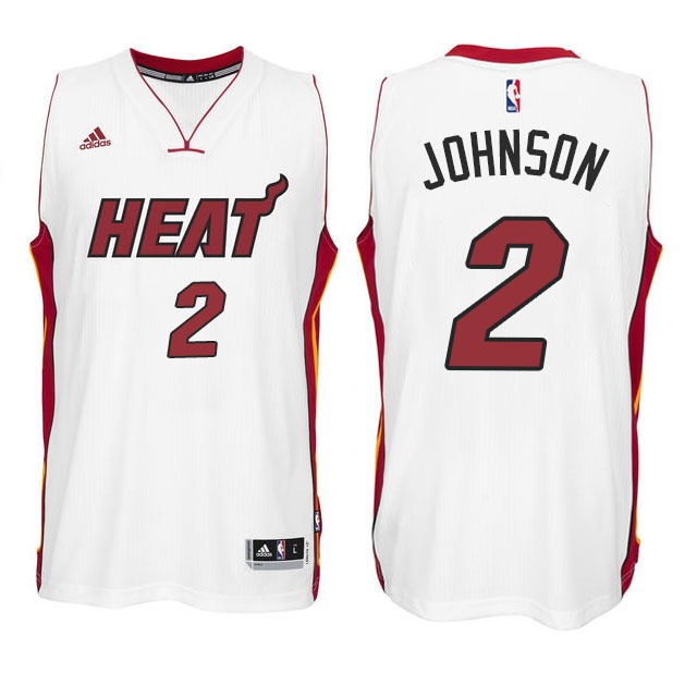 Men's  Heat #2 Joe Johnson New Swingman Jersey White