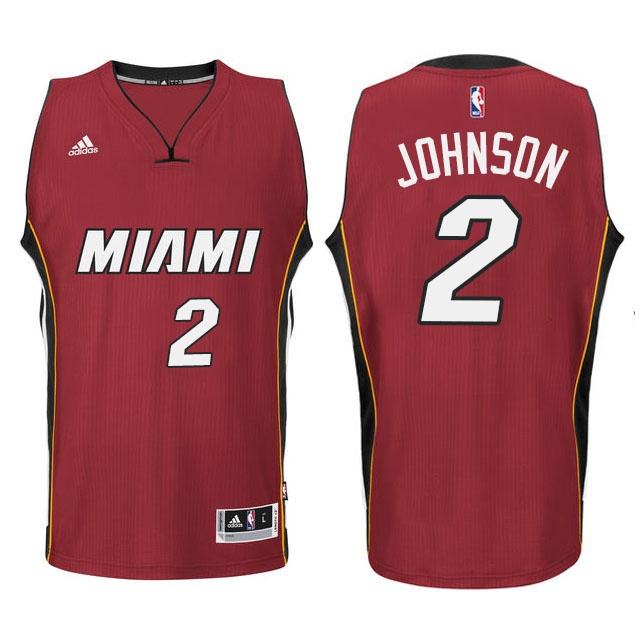 Men's  Heat #2 Joe Johnson New Swingman Jersey Red