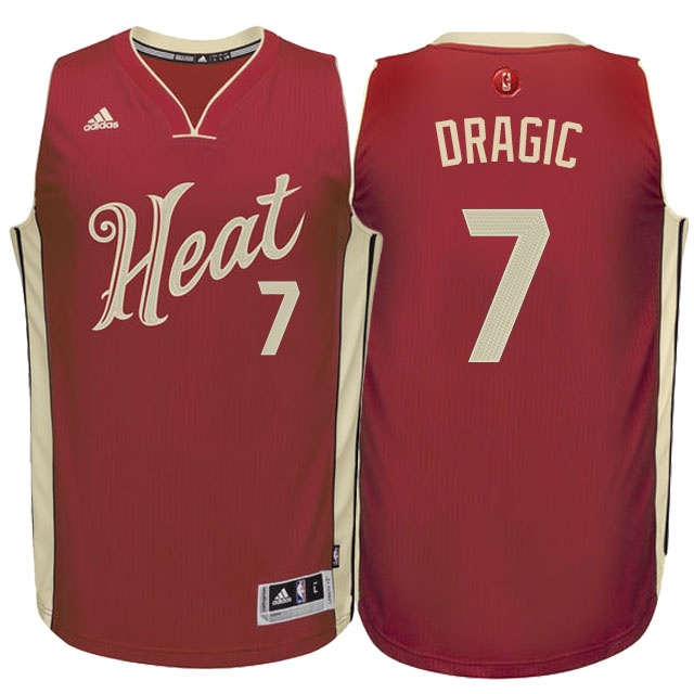 Men's  Heat #7 Goran Dragic 2015 Christmas Jersey Red