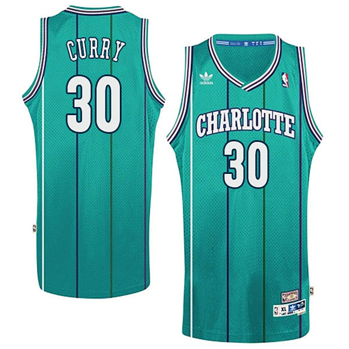 Men's  Dell Curry Charlotte Hornets Jersey Stephen Curry's Dad