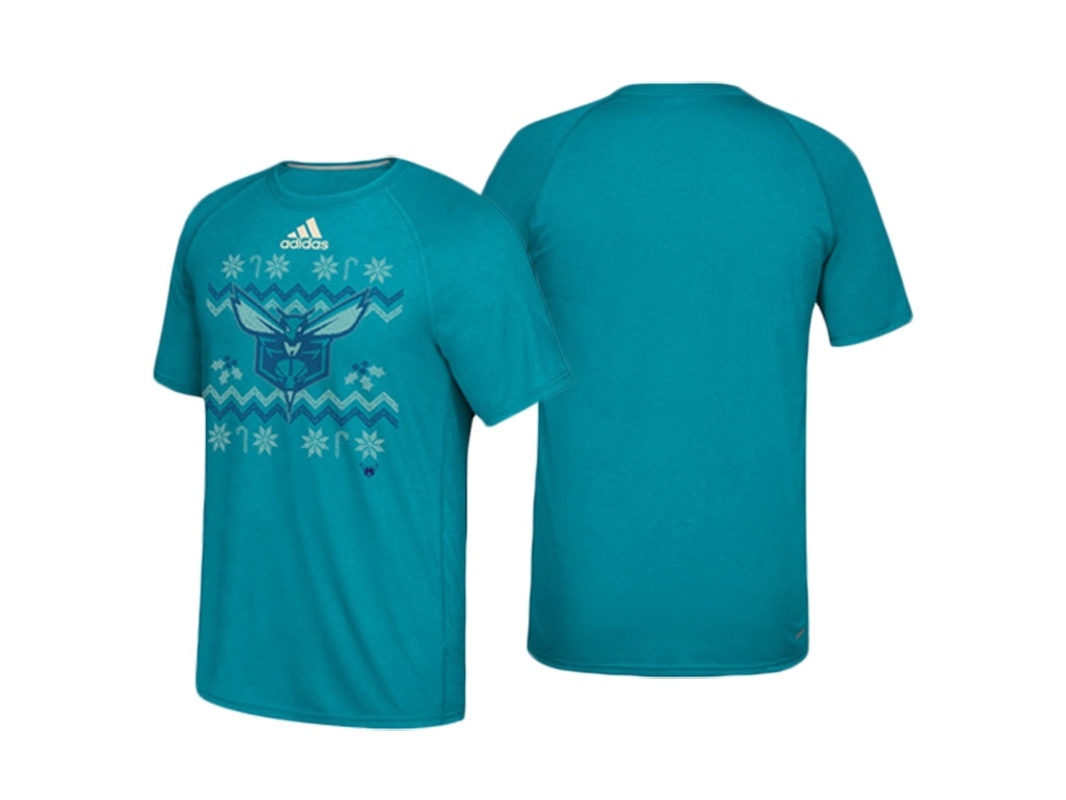 Hornets 2016 Christmas Day climalite Ultimate Teal T-Shirt