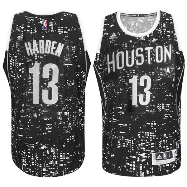 Men's  Houston Rockets #13 James Harden City Lights Jersey Black