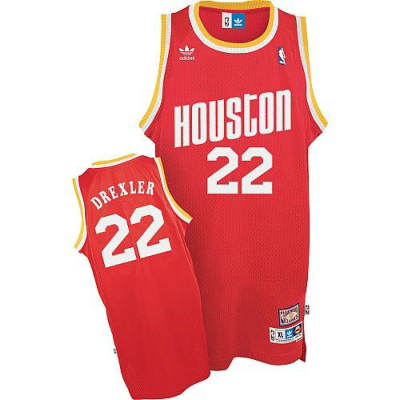 Men's  Houston Rockets #22 Clyde Drexler Soul Stitched Red Jersey