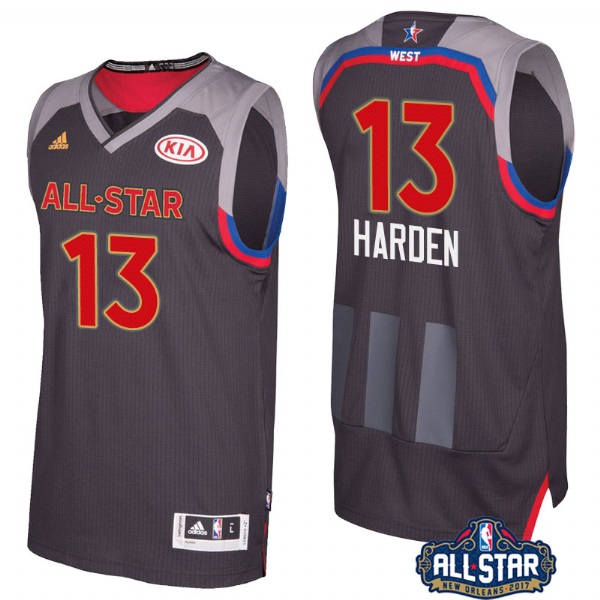 Men's  Houston Rockets James Harden 2017 All Star Charcoal Jersey