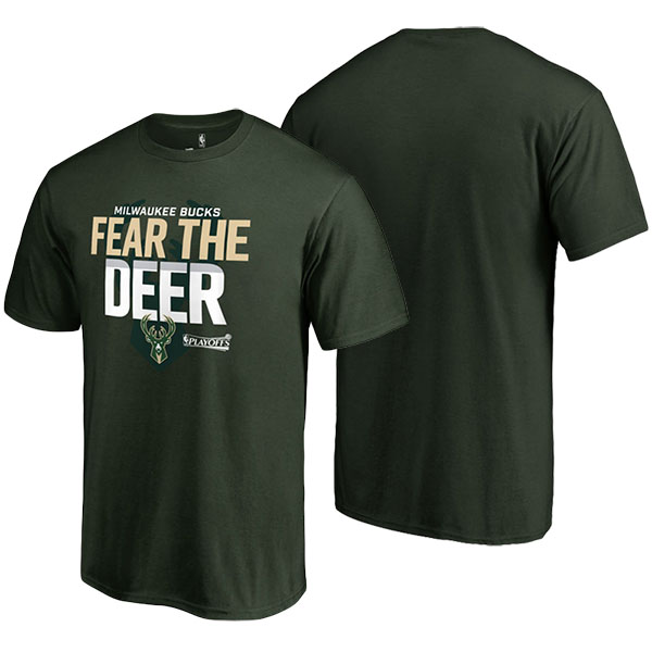 Men's  Milwaukee Bucks Fanatics Branded 2017 NBA Playoffs Participant Drive Hunter Green T-shirt