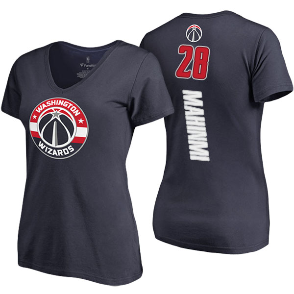 Women's Ian Mahinmi Washington Wizards Backer V-Neck Navy T-shirt