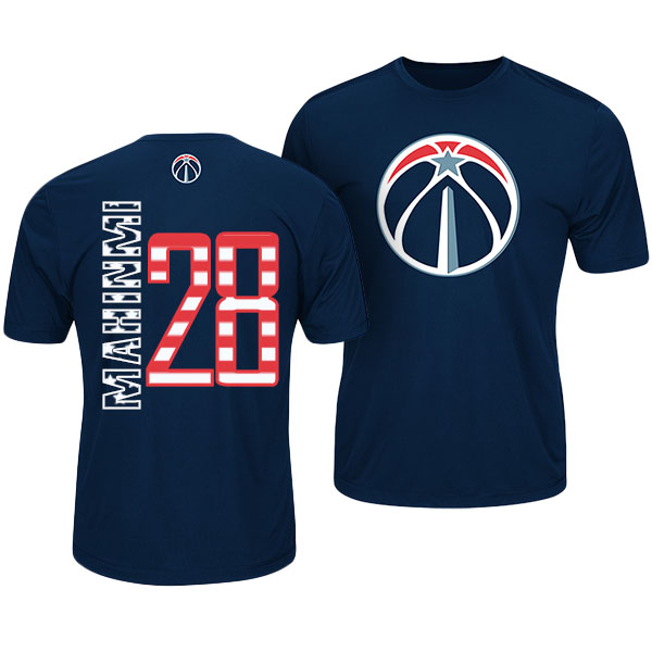 Men's  Ian Mahinmi Washington Wizards Stars Stripes Name and Number Navy T-shirt