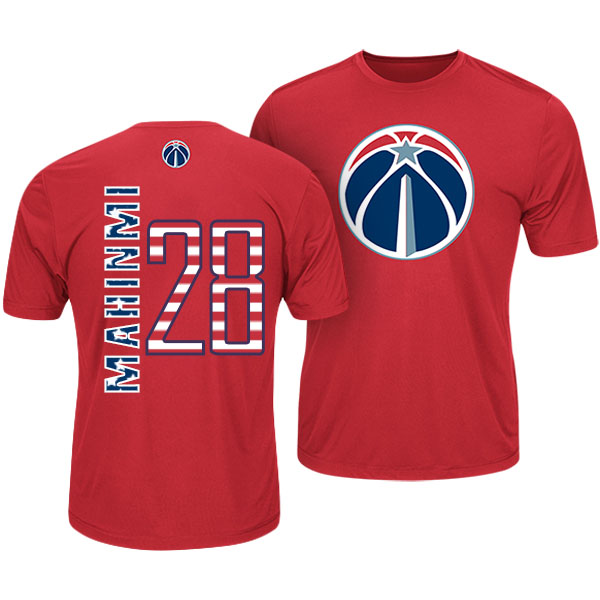 Men's  Ian Mahinmi Washington Wizards Stars Stripes Name and Number Red T-shirt