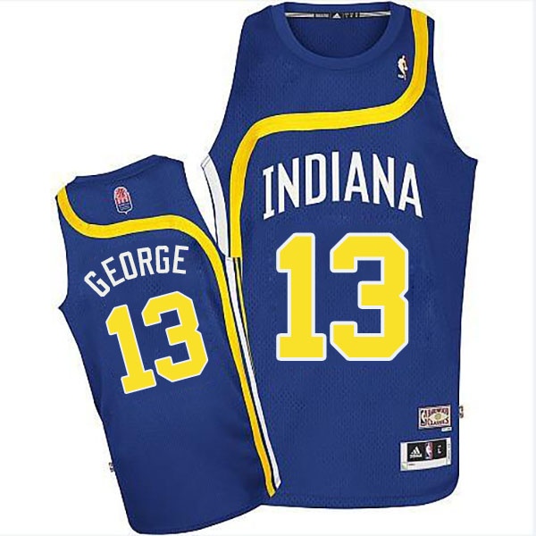 Men's  Indiana Pacers #13 Paul George Retro Swingman Jersey Royal