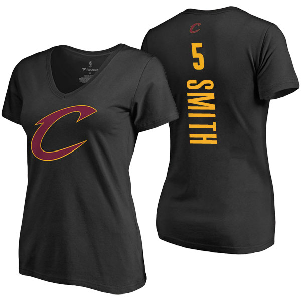 Women's J.R. Smith Cleveland Cavaliers Backer Classic Fit Name and Number Black T-shirt