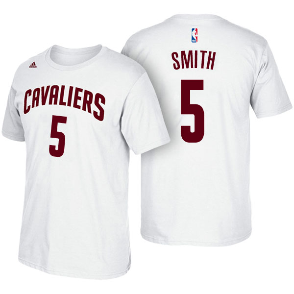 Men's  J.R. Smith Cleveland Cavaliers Net Number White T-shirt