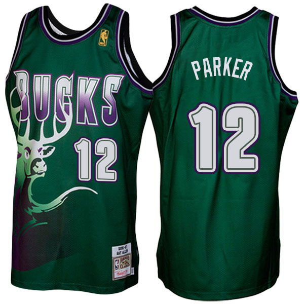 Men's  Jabari Parker Milwaukee Bucks 1996-1997 Hardwood Classics Throwback Authentic Mitchell and Ness Green Jersey