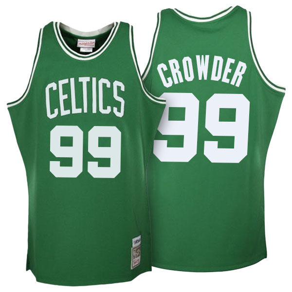 Men's  Jae Crowder Boston Celtics Mitchell Ness Hardwood Classics Authentic Throwback Green Jersey