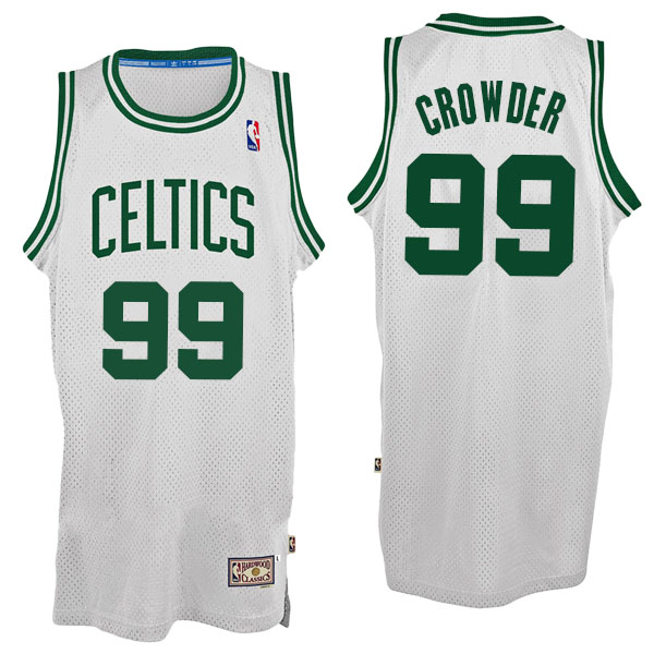 Men's  Jae Crowder Boston Celtics Hardwood Classics Swingman White Jersey