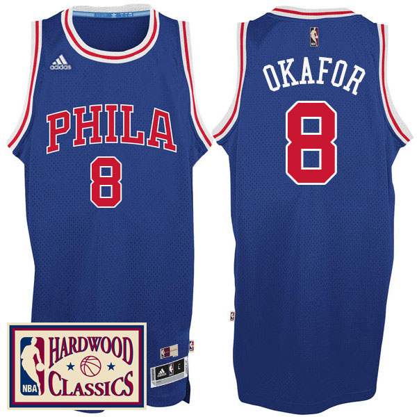 Men's  Philadelphia 76ers# 8 Jahlil Okafor 2016-17 Hardwood Classics Royal Jersey