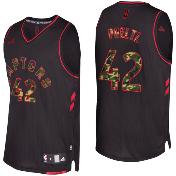 Men's  Jakob Poeltl Toronto Raptors Camo Fashion Swingman Black Jersey