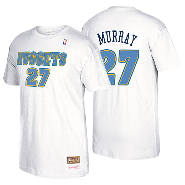 Men's  Jamal Murray Denver Nuggets Mitchell Ness Hardwood Classics Name Number White T-shirt