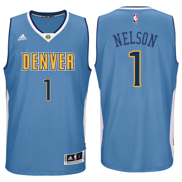 Men's  Jameer Nelson Denver Nuggets Adidas Swingman Climacool Road Blue Jersey