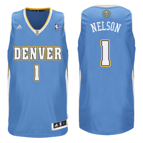 Men's  Jameer Nelson Denver Nuggets Adidas Swingman Road Blue Jersey