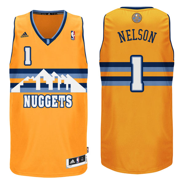 Men's  Jameer Nelson Denver Nuggets Adidas 2014-21 New Swingman Alternate Gold Jersey