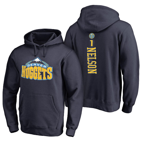 Men's  Jameer Nelson Denver Nuggets Fanatics Branded Backer Navy Pullover Hoodie