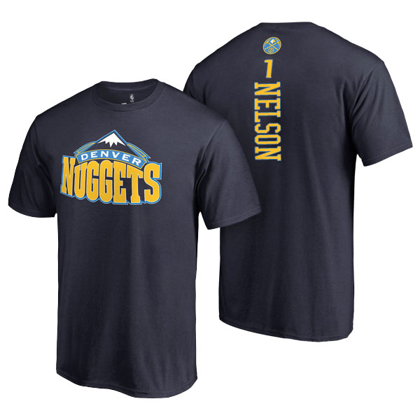 Men's  Jameer Nelson Denver Nuggets Fanatics Branded Backer Navy T-shirt