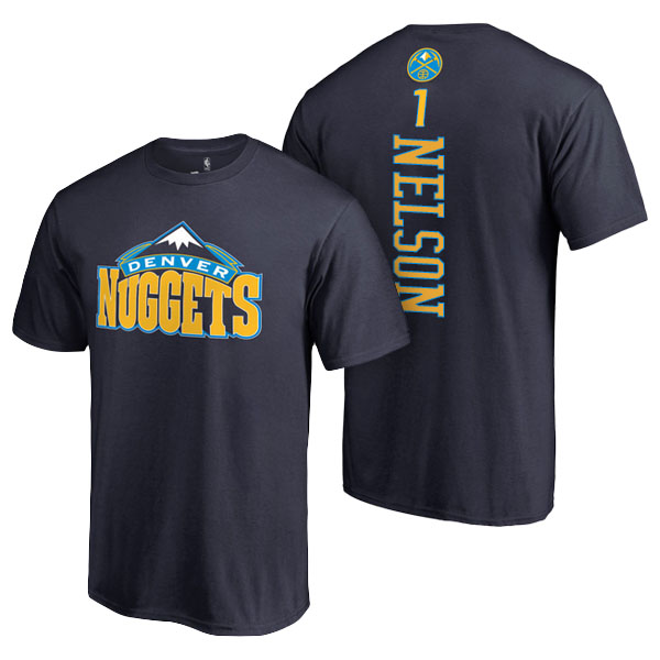 Men's  Jameer Nelson Denver Nuggets Fanatics Branded Name and Number Navy T-shirt