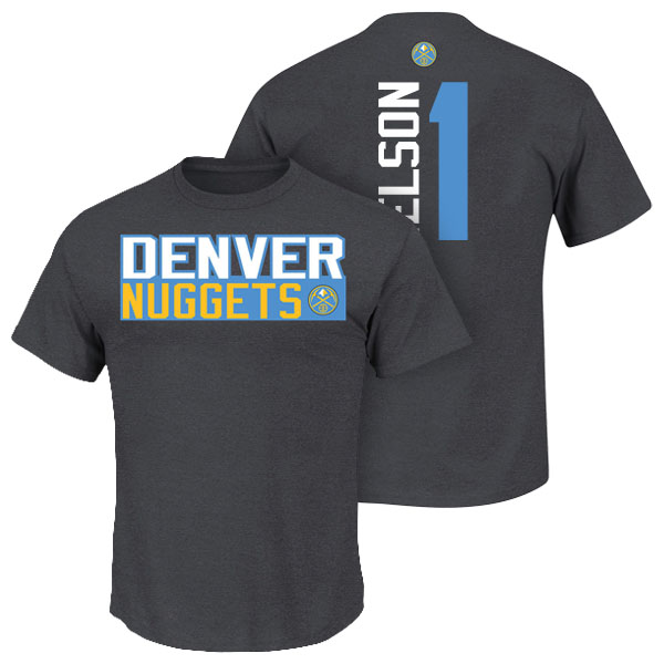 Men's  Jameer Nelson Denver Nuggets Net Number Navy T-shirt