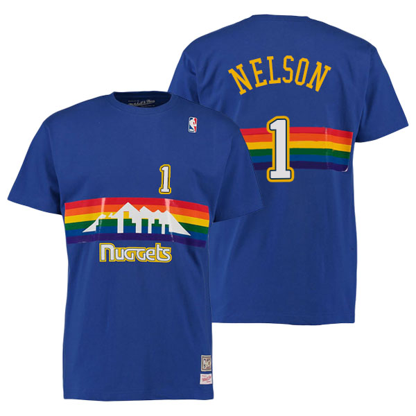 Men's  Jameer Nelson Denver Nuggets Name and Number Royal T-shirt